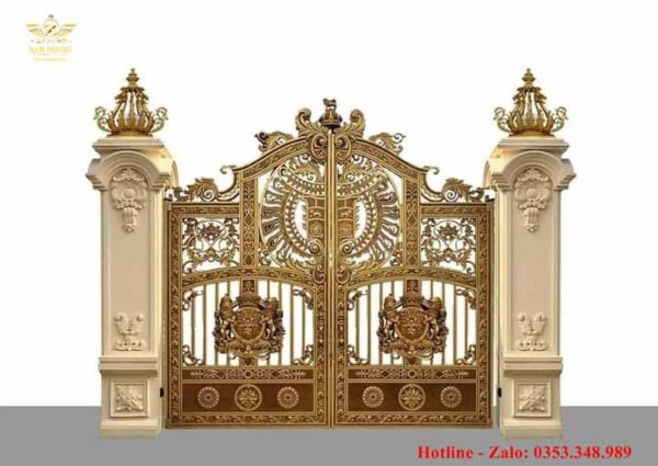 Mẫu cổng nhôm đúc Buckingham cung điện nguy nga