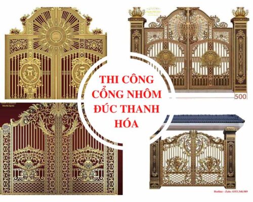 Cổng, cửa, cầu thang, lan can nhôm đúc tại Thanh Hóa đẹp, giá rẻ