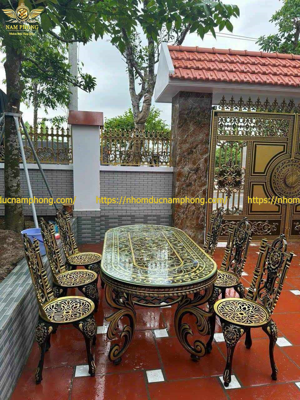 Bàn Ghế Nhôm Đúc Tại Tuyên Quang 48 bộ bàn ghế nhôm đúc ngoài trời