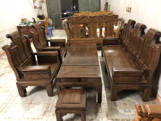 bàn ghế gỗ phòng khách gỗ mun