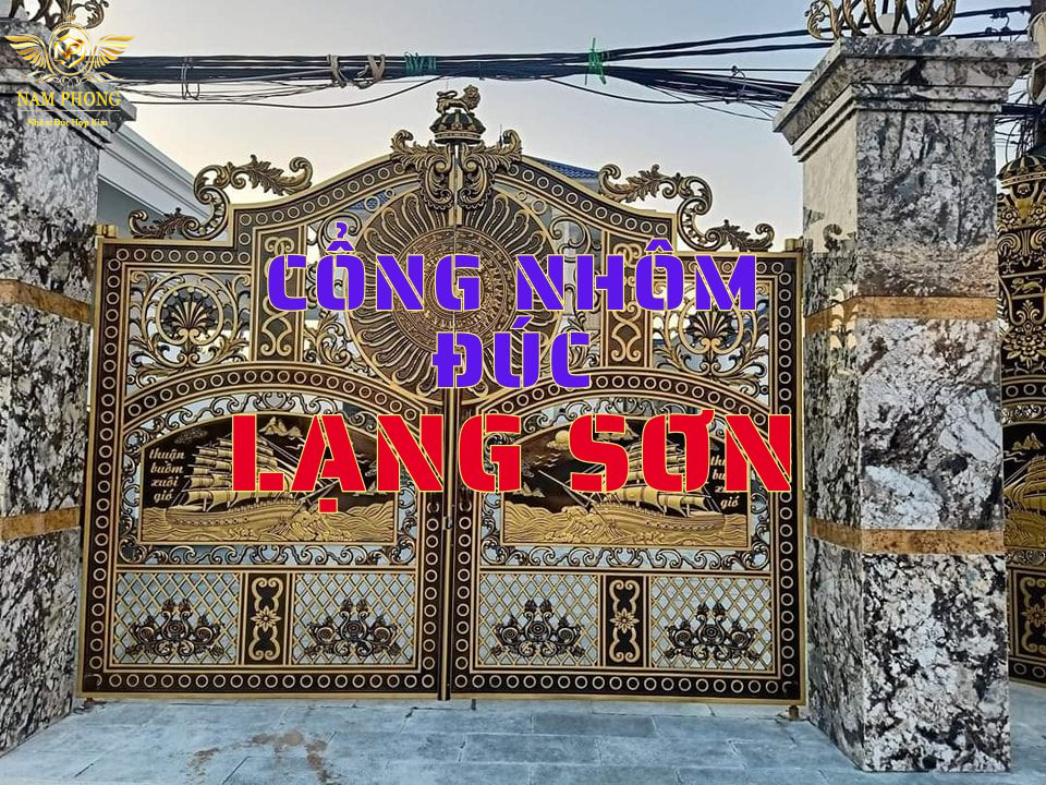 Cổng nhôm đúc tại Lạng Sơn, giá xưởng, thi công trọn gói 5 Cổng nhôm đúc Lạng Sơn