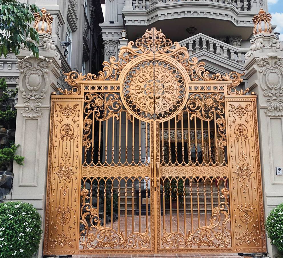 cổng sắt giả nhôm đúc