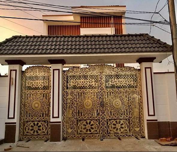 cổng sắt giả nhôm đúc