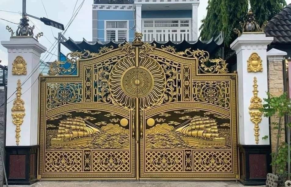 cổng sắt giả nhôm đúc