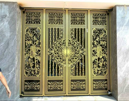 cổng sắt giả nhôm đúc