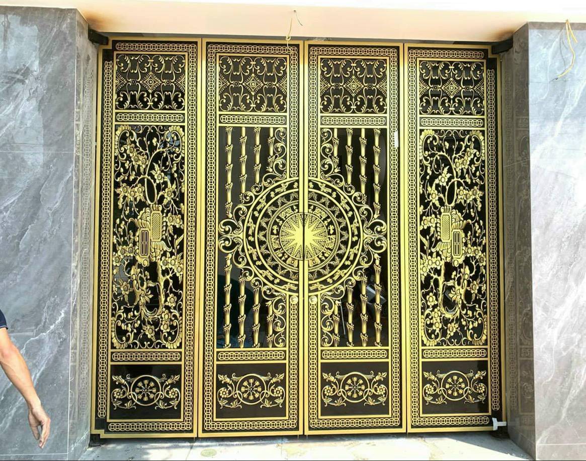 cổng sắt giả nhôm đúc