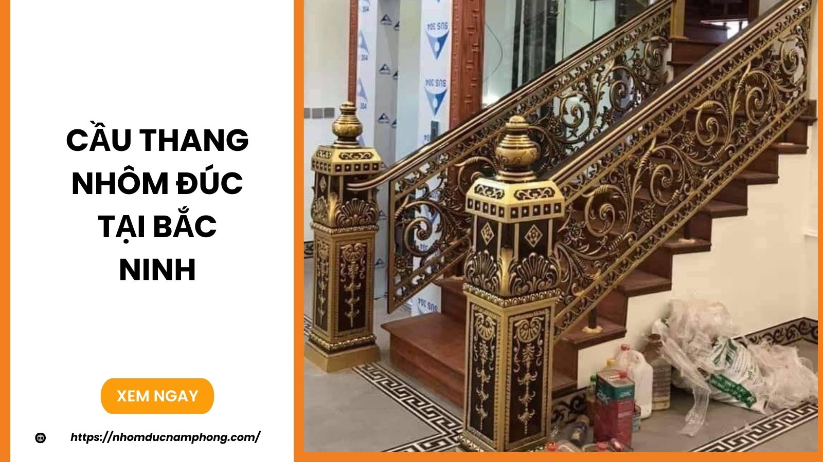 Cầu thang nhôm đúc tại Bắc Ninh Cầu thang nhôm đúc tại Bắc Ninh
