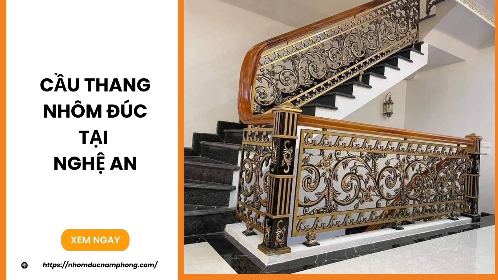 Cầu thang nhôm đúc tại Nghệ An Cầu thang nhôm đúc tại Nghệ An