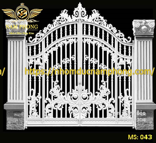 Cổng nhôm đúc màu trắng 5 cổng nhôm đúc màu trắng