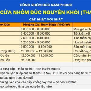 Giá cửa nhôm đúc nguyên khối