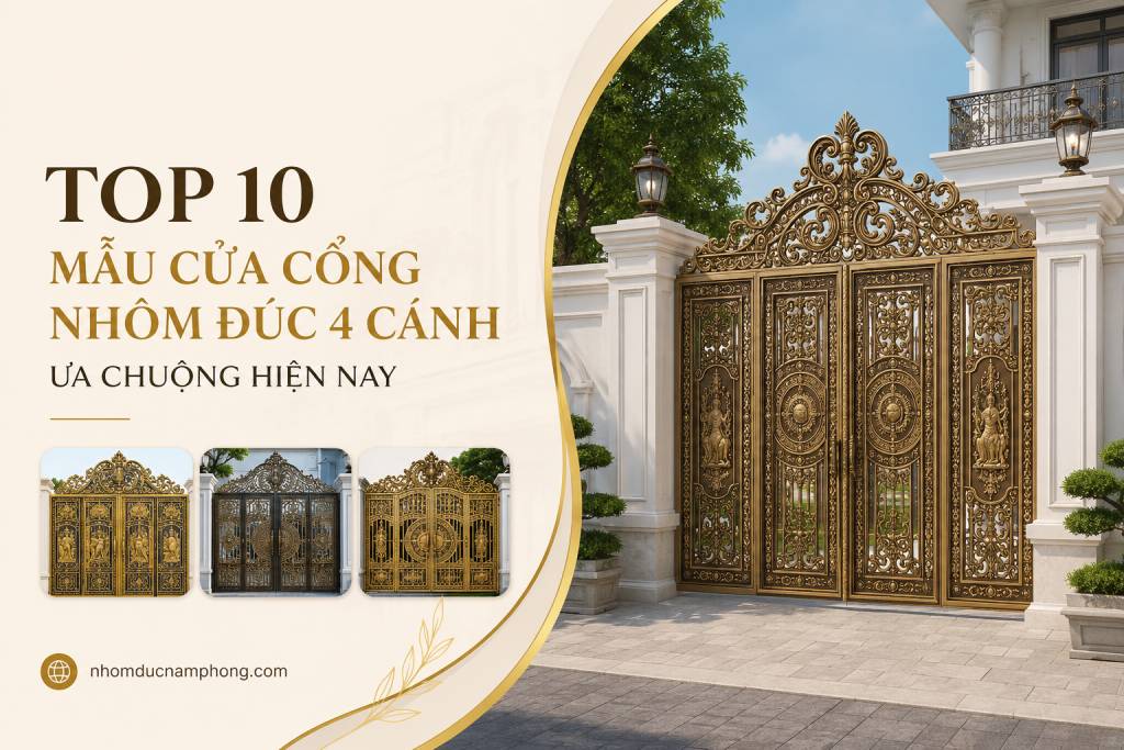 Top 10 mẫu cửa cổng nhôm đúc 4 cánh ưa chuộng hiện nay 2 Top 10 mẫu cửa cổng nhôm đúc 4 cánh ưa chuộng hiện nay