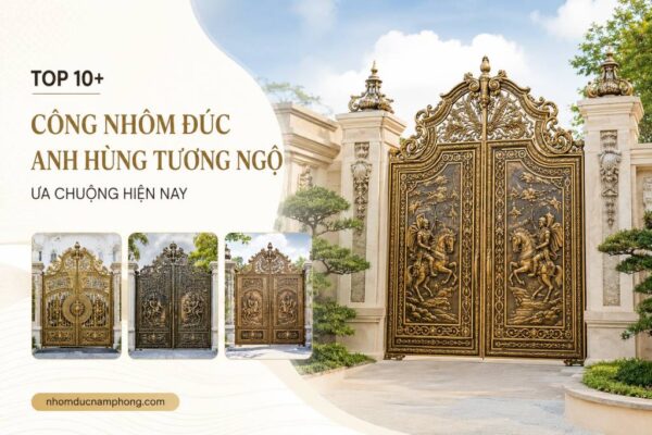 Top 10+ cổng nhôm đúc anh hùng tương ngộ ưa chuộng hiện nay