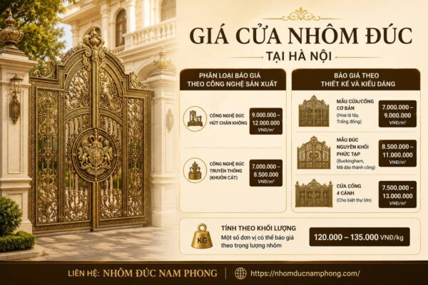 Giá cửa nhôm đúc tại Hà Nội