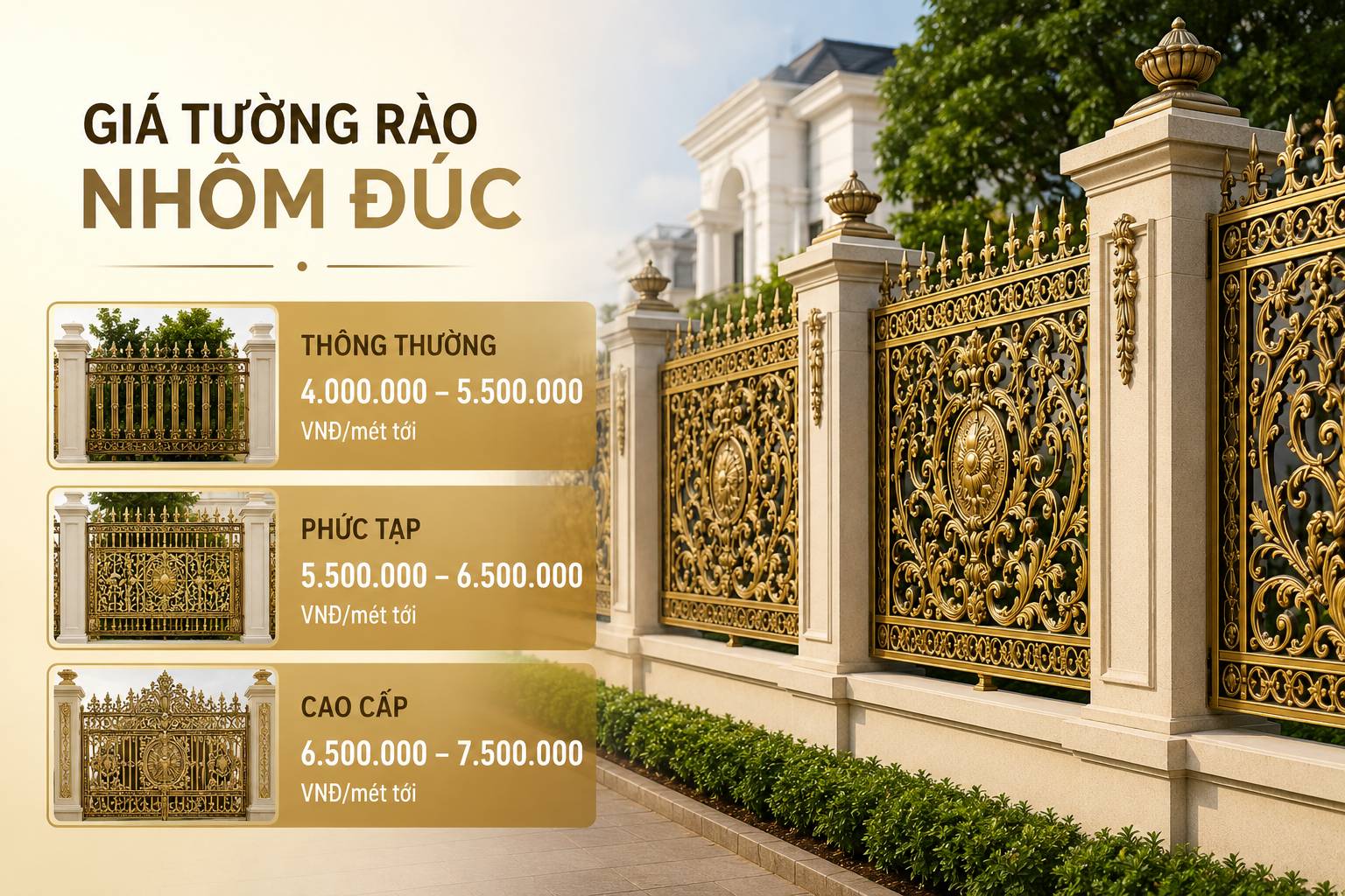 Giá tường rào nhôm đúc